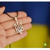 Кулон "Герб України. Тризуб 28*15 мм". Колір срібло на шнурку